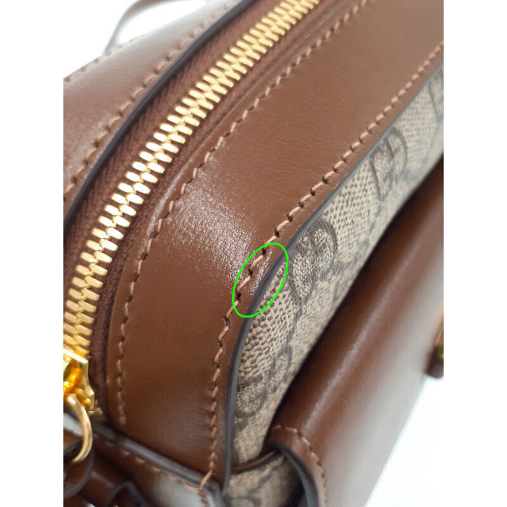 Gucci Horsebit brown leather Shoulder onic Supreme canvas Bag 1955 GG - Picture 6 of 9